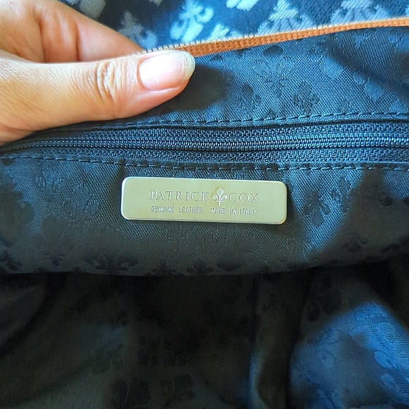 Patrick Cox monogram black and orange coated canvas baguette shoulder bag - Picture 3 of 8